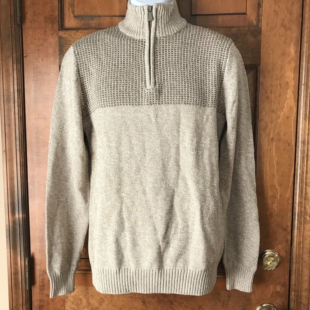 NWT Method 1/4 Zip Pullover Cream Heather Sweater Medium